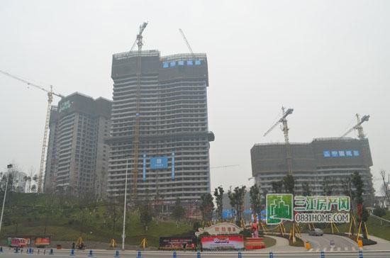丽雅龙城2月工程进度 1#、2#楼已封顶