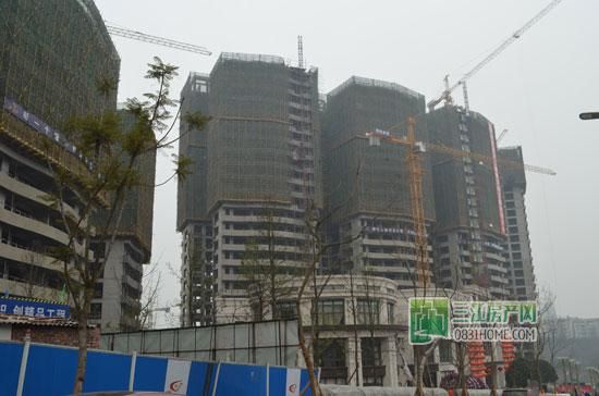 丽雅龙城2月工程进度 1#、2#楼已封顶