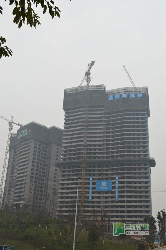 丽雅龙城2月工程进度 1#、2#楼已封顶