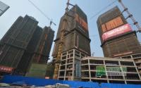 盛世临港3月工程进度 商业内街内装中