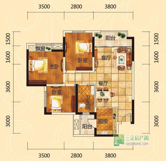 76-99㎡ 幸福里小三居受青睐