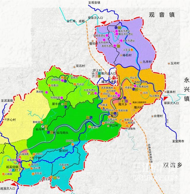 宜宾越溪河风景名胜区最新规划出炉涉及3大乡镇