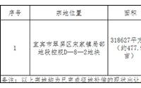 10月21日，宜宾市国土资源局挂牌出让一宗土地