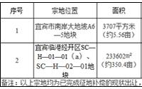 12月31日，宜宾市国土资源局挂牌出让2宗土地
